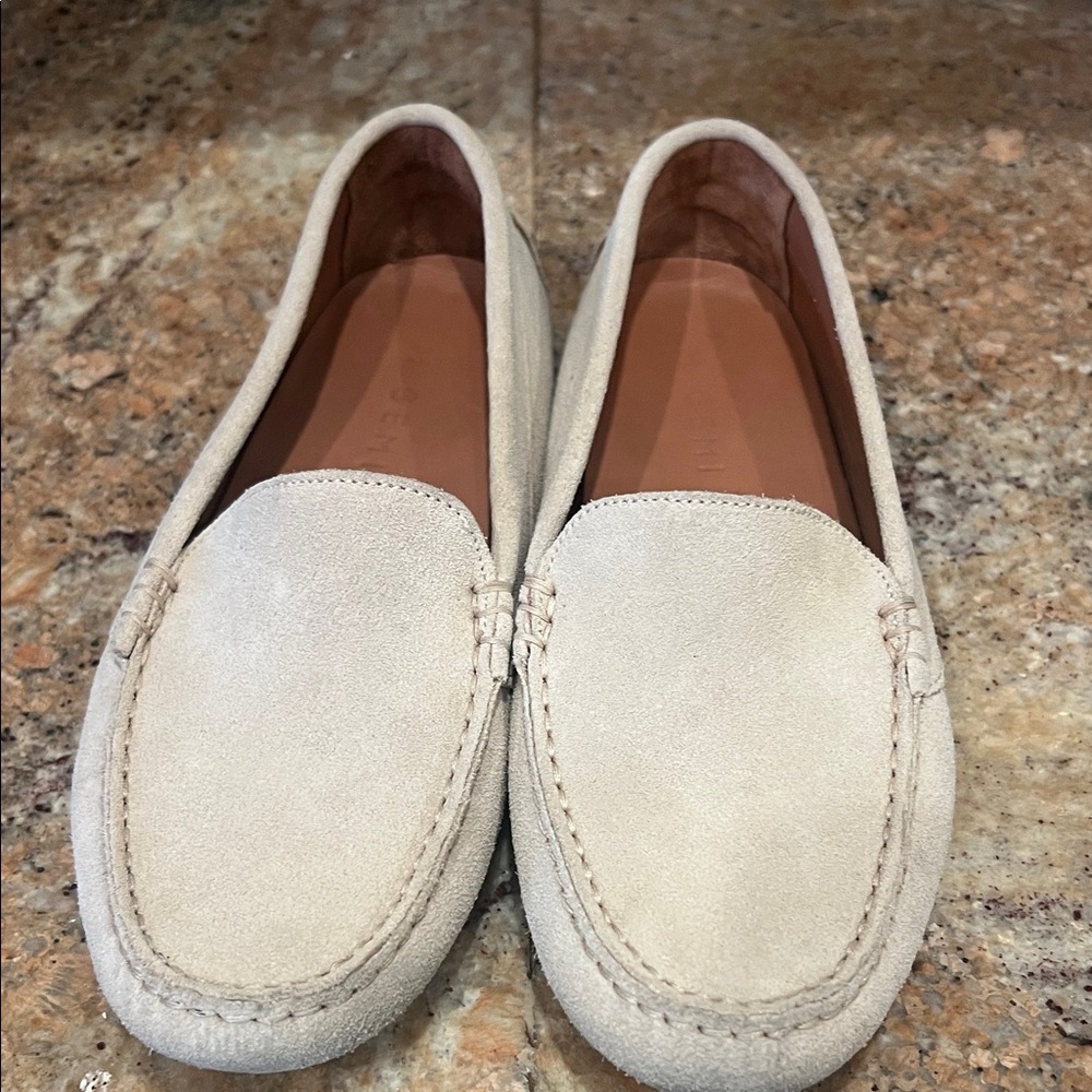 M. Gemi Cream Suede Loafers